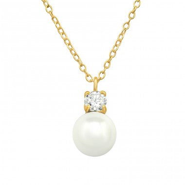 Pearl - gyöngyös, aranyozott ezüst nyaklánc